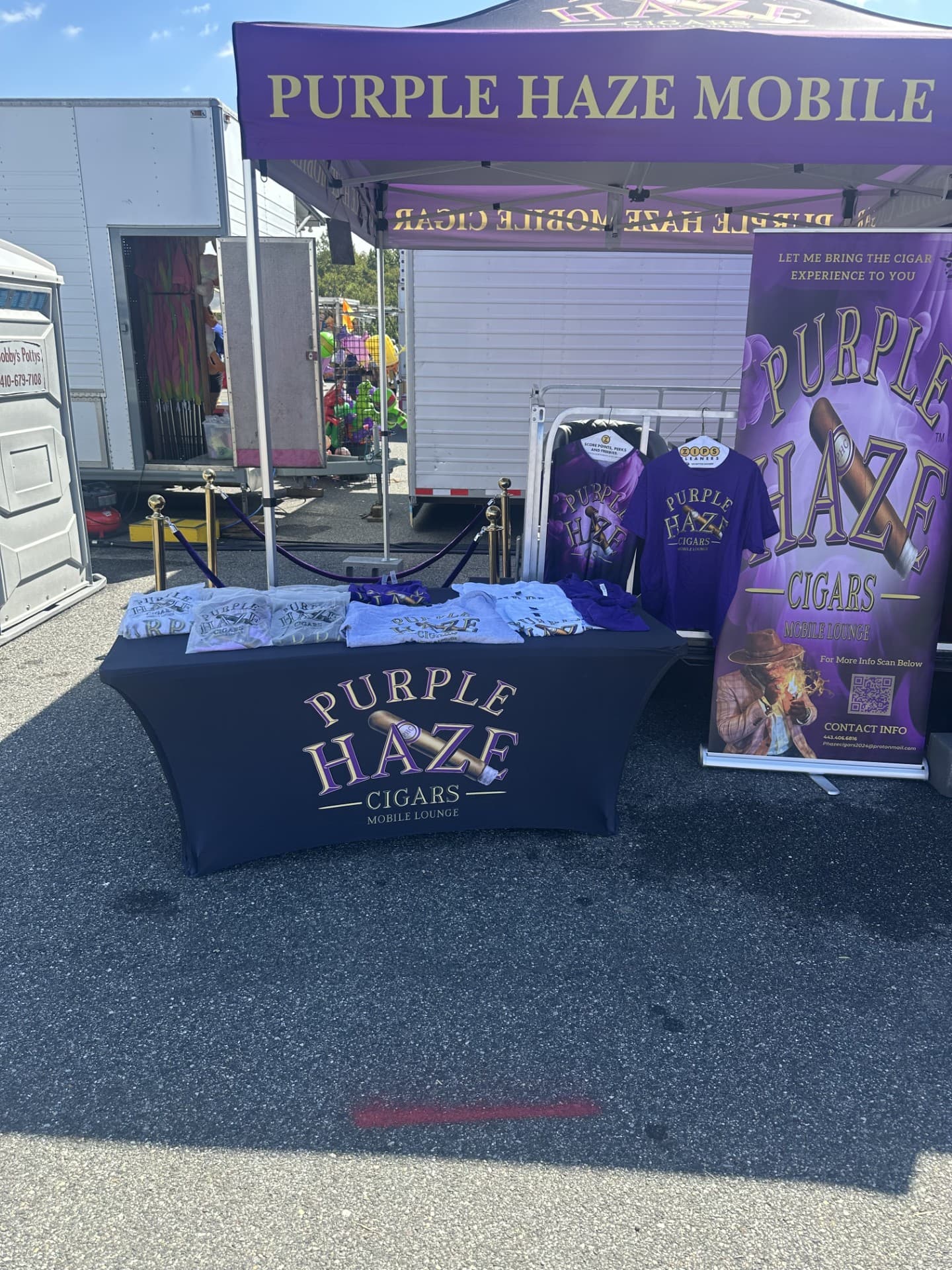 Luxury mobile cigar lounge setup for wedding reception