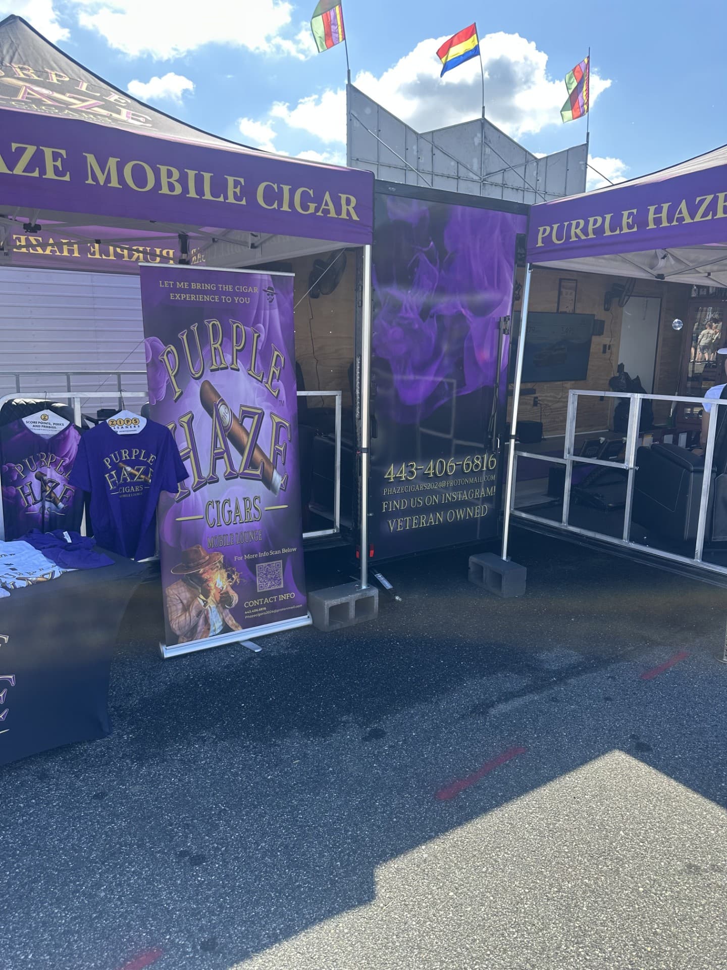 Corporate networking event with mobile cigar bar service